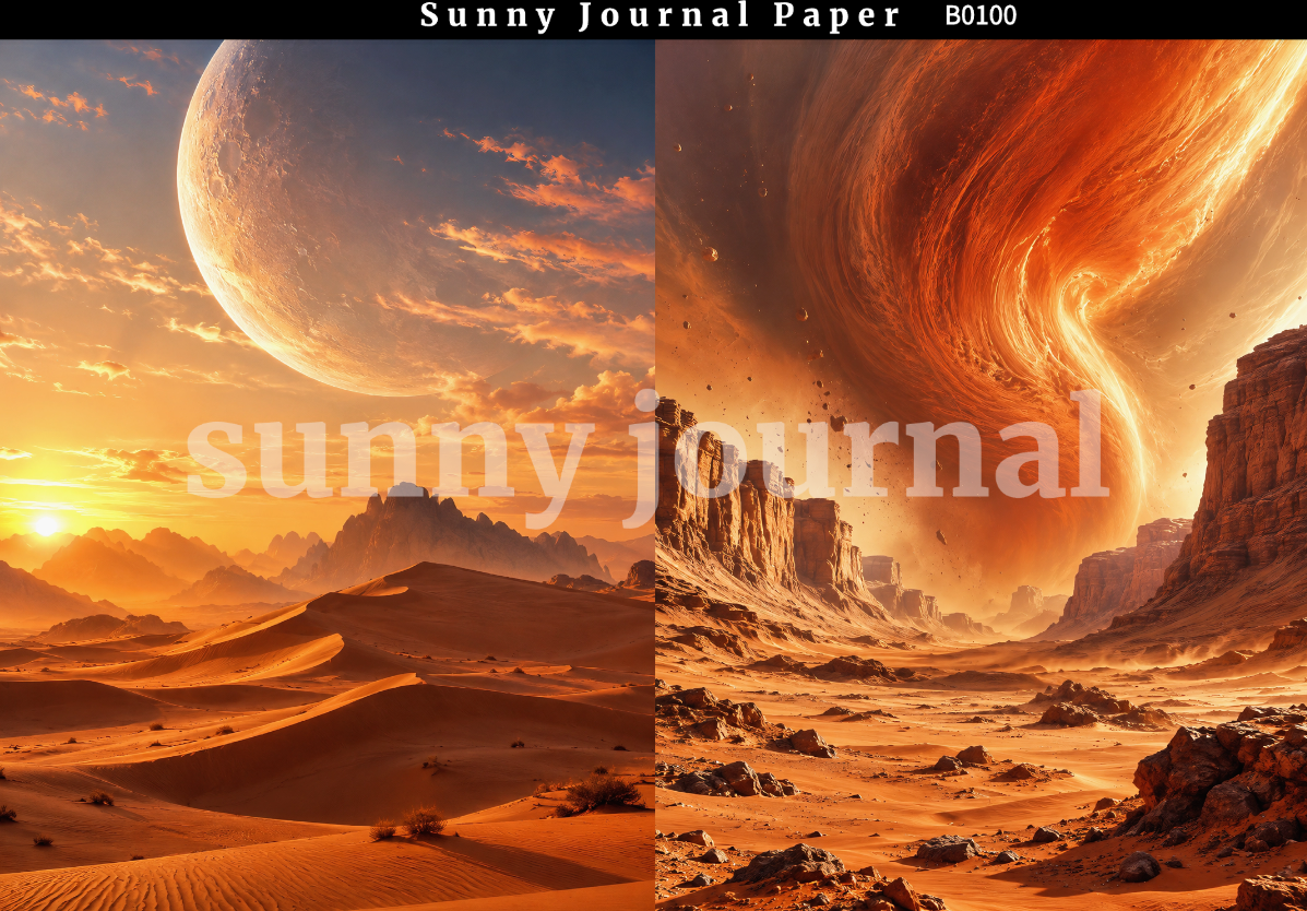 B0100--Desert Landscape  A5 paper 15pcs no repeat