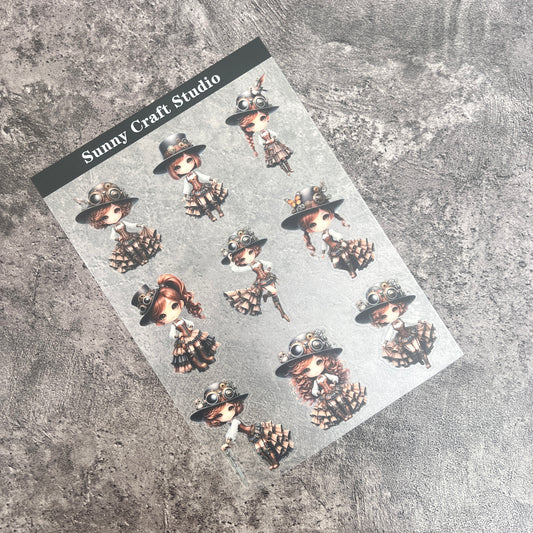 A0026--Punk Little Girl PET Sticker 1 Pcs A5 Size