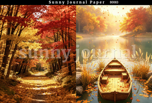 B0083-Traditional Autumn Scenery A5 paper 10pcs no repeat