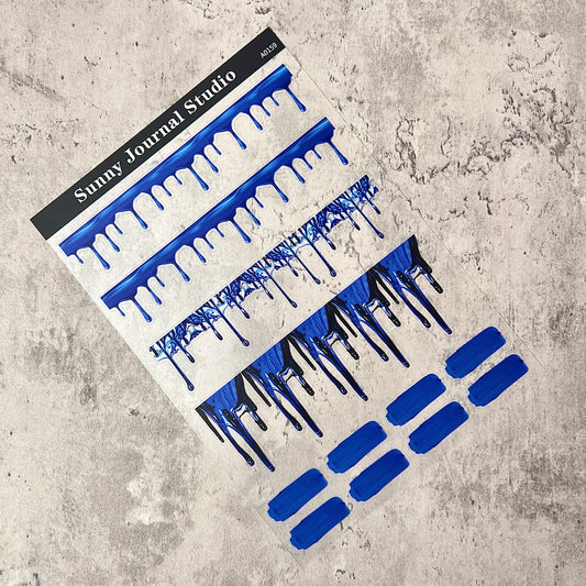 A0159--Klein Blue Dripping PET Sticker 1 Pcs A5 Size