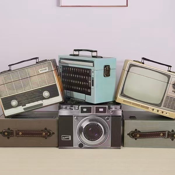 D0023 TV Radio Wooden Tape Boom Box