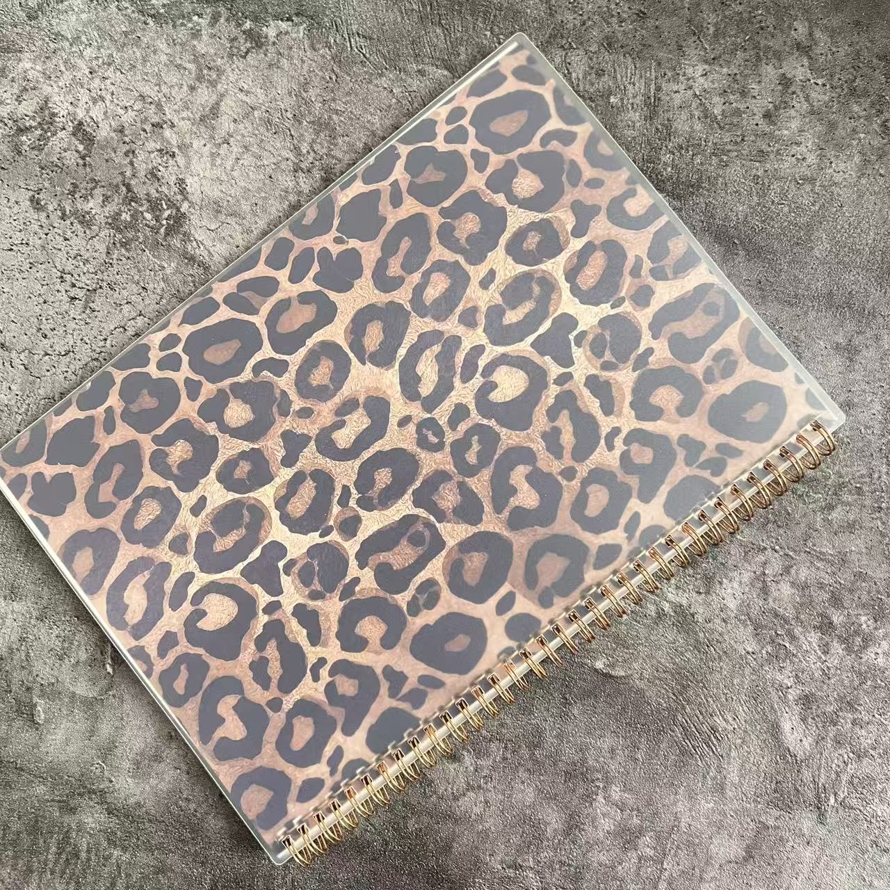 Brown Leopard A4 Release Paper Books Closed Iron Ring Binder  (50 PCS)