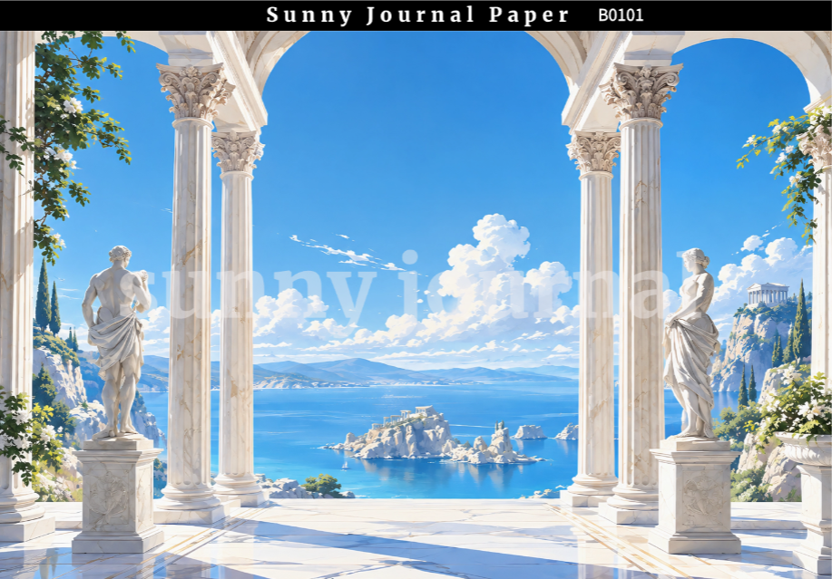 B0101--Ancient  Roman Horizontal A5 paper 15pcs no repeat