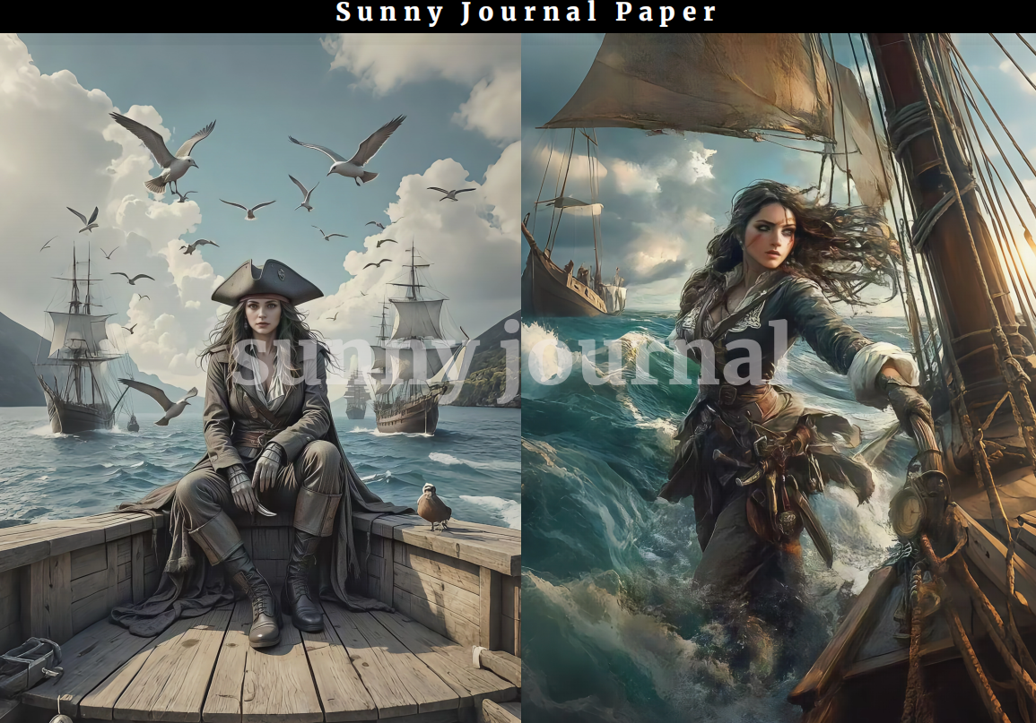 B0016-Pirate A5 Paper 10 pcs no repeat