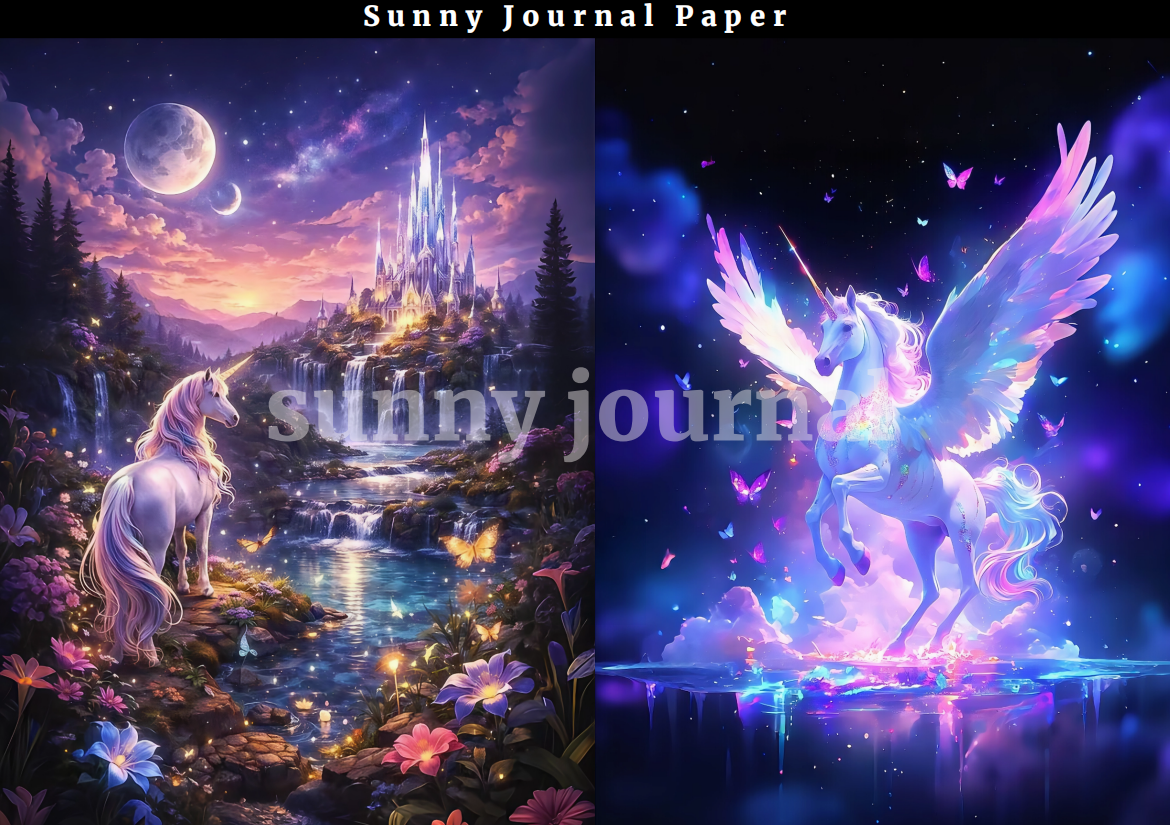 B0010-Unicorn A5 Paper 10 pcs no repeat