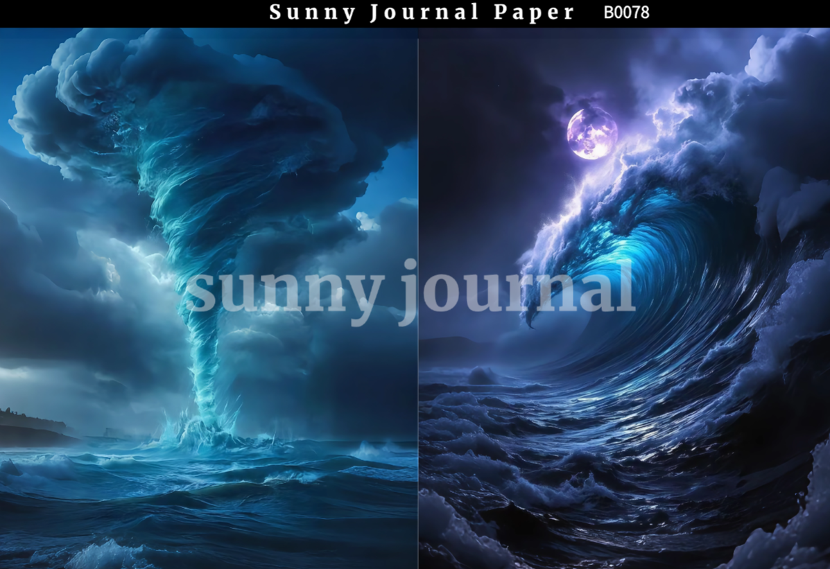 B0078-Tornado and Lightning A5 paper 10pcs no repeat