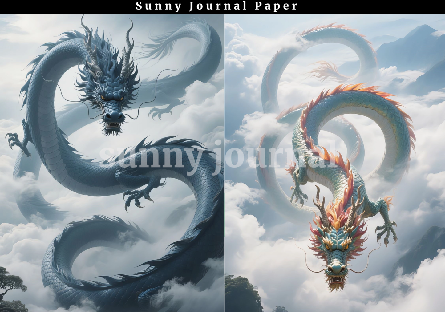 B0021-Tradition Coloful Dragon A5 paper no repeat