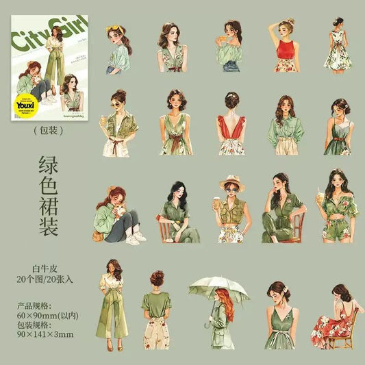 City Girls Stickers 20 Sheets Per Pack