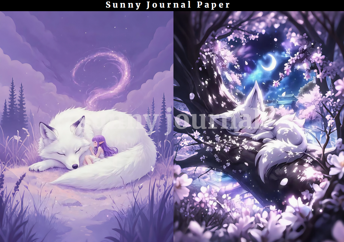 B0009-Nine-talis Fox A5 Paper 10 pcs no repeat