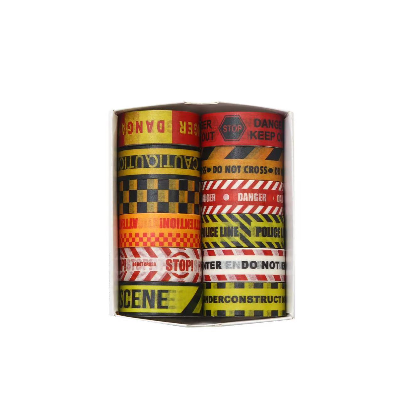 Washi Tape Set Caution Warning Cross-border 12 pcs rolls 1.5cm*2m