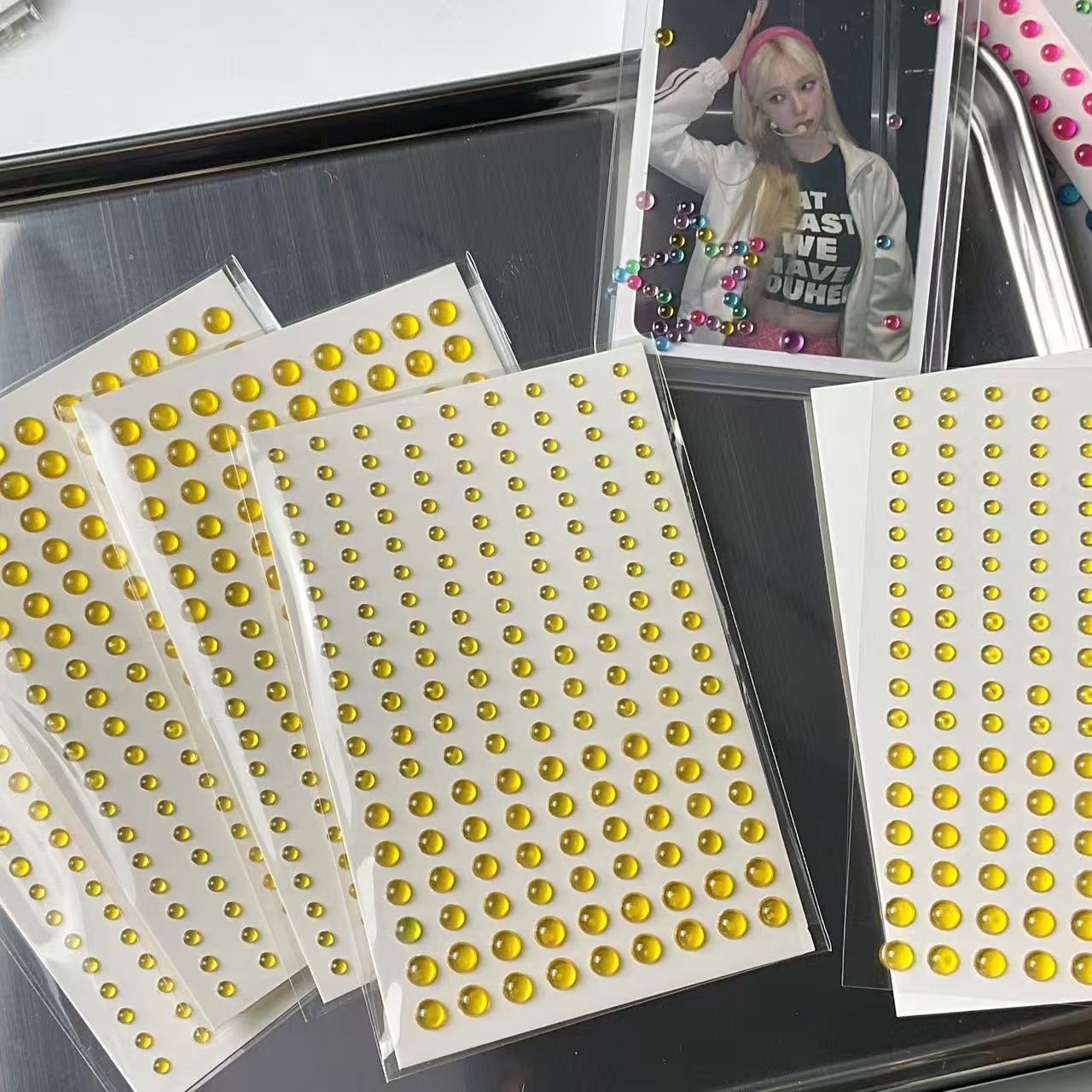 Candy Color Mermaid Bubble Beads, Flatback Translucent Water Drop 3D Stickers For Journaling