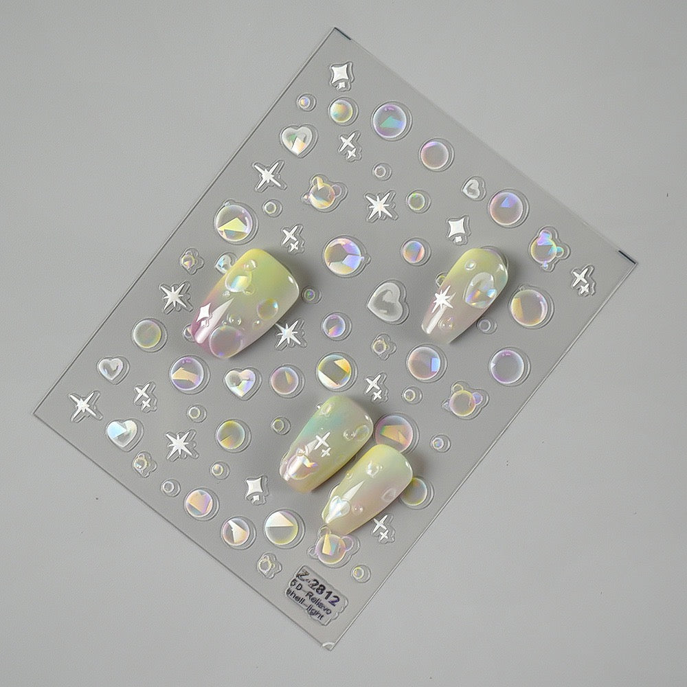 Mini Iridescent Bubble Embossed 3D Sticker