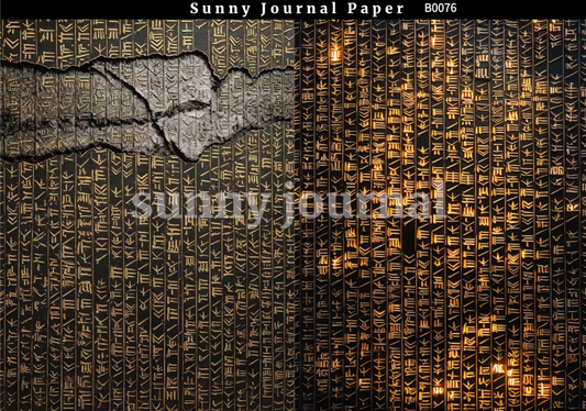 B0076- Ancient Hieroglyph & Oracle Bone Script Paper A5 paper 10pcs no repeat