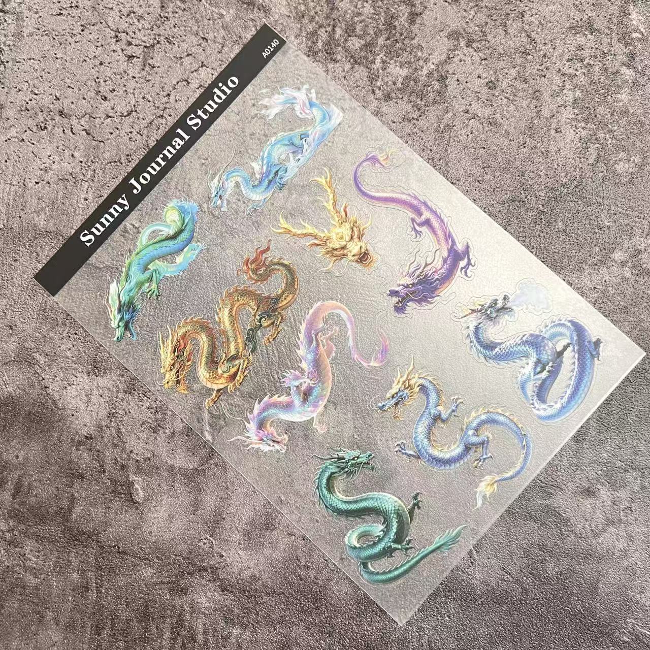 A0140--Traditional Dragon PET Sticker 1 Pcs A5 Size