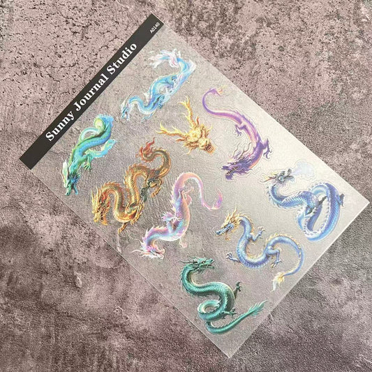A0140--Traditional Dragon PET Sticker 1 Pcs A5 Size