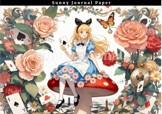 B0054-Alice of Wonderland A5 paper 15pcs no repeat