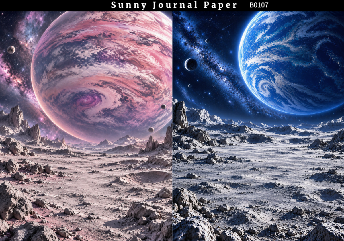 B0107-Planet Space Background A5 paper 10pcs no repeat