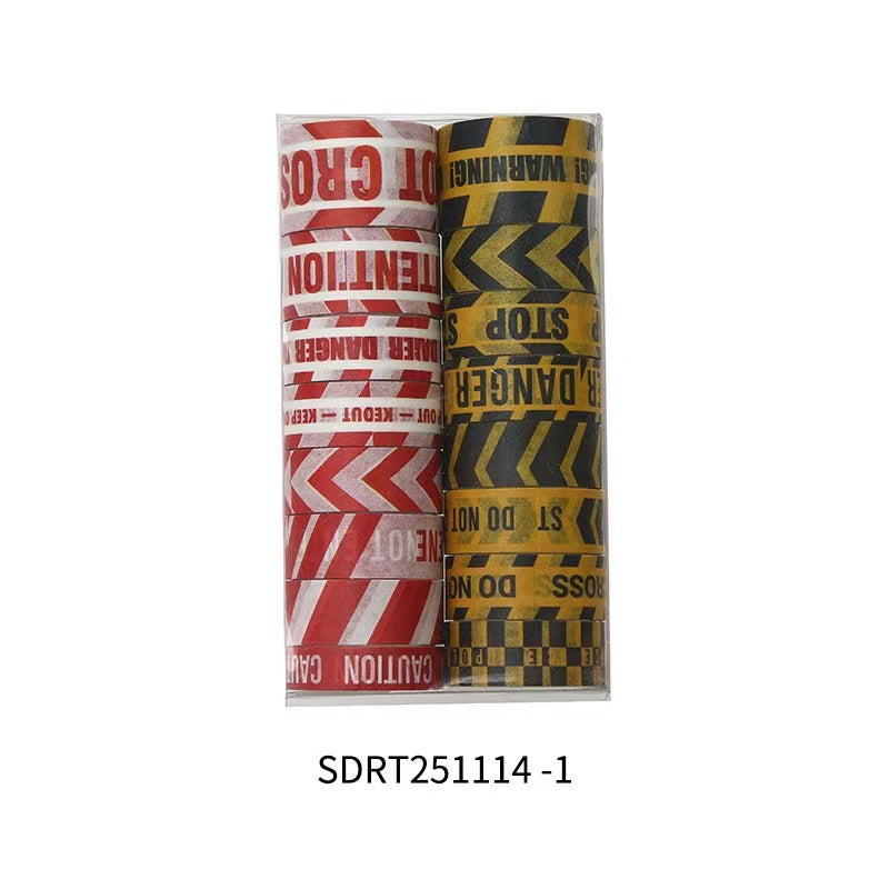 Washi Tape Set Caution Warning Cross-border 12 pcs rolls 1.5cm*2m