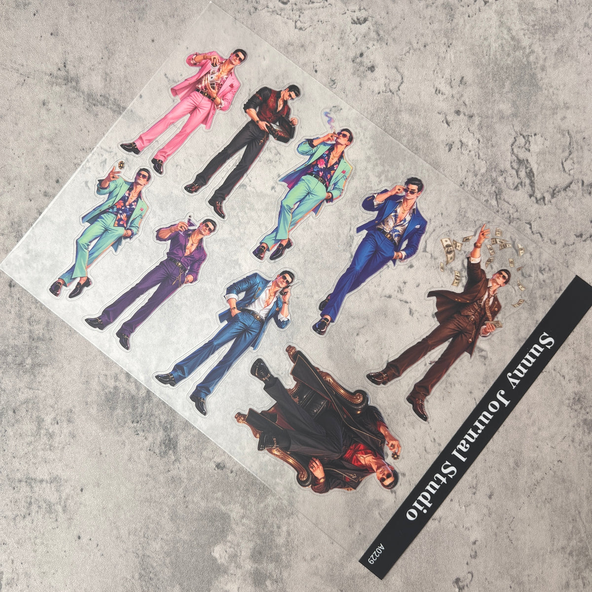 A0229--Casino Magnate PET Sticker 1 Pcs A5 Size