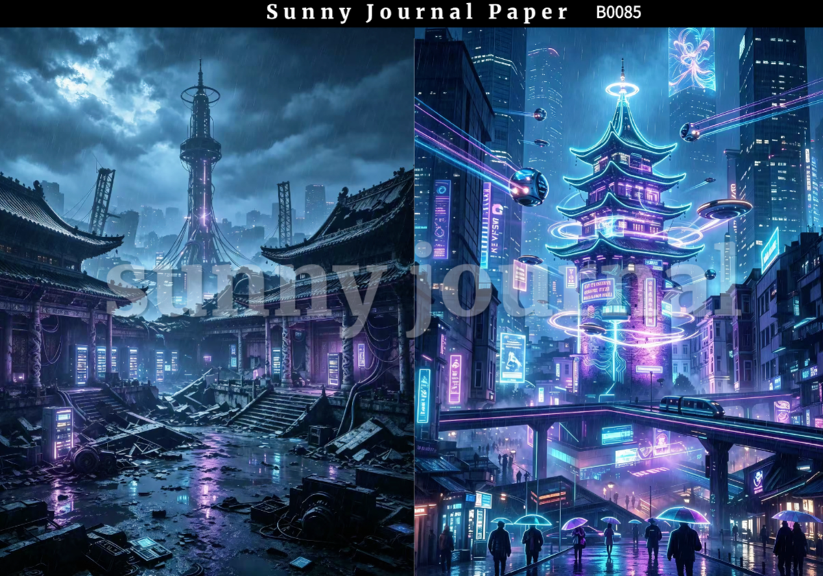 B0085-CyberPunk Oriental Style A5 paper 10pcs no repeat