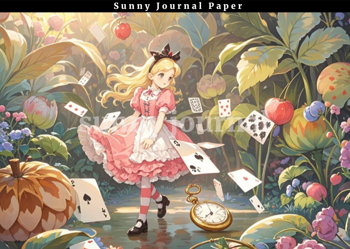B0054-Alice of Wonderland A5 paper 15pcs no repeat