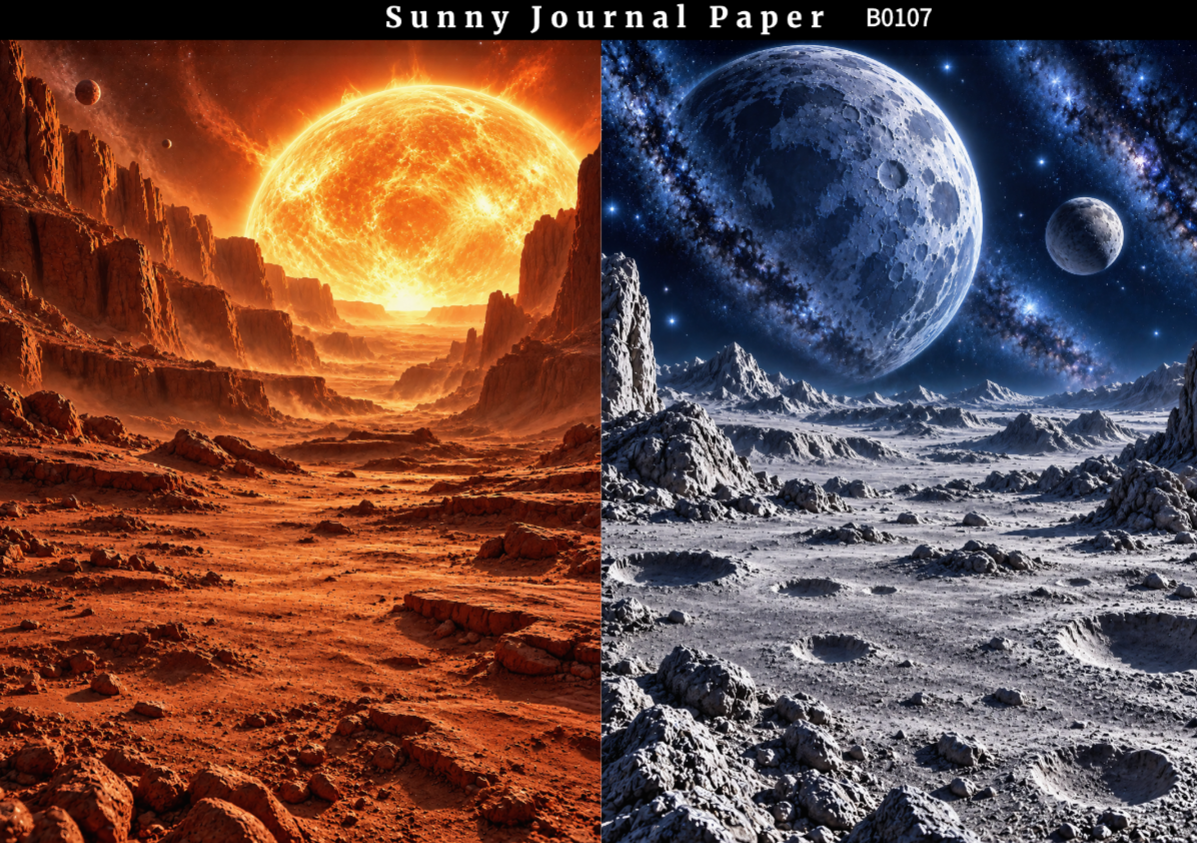 B0107-Planet Space Background A5 paper 10pcs no repeat