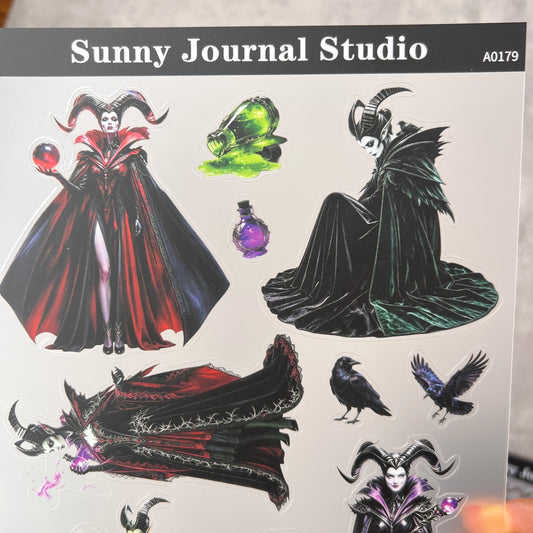 A0179--Gothic Maleficent PET Sticker 1 Pcs A5 Size