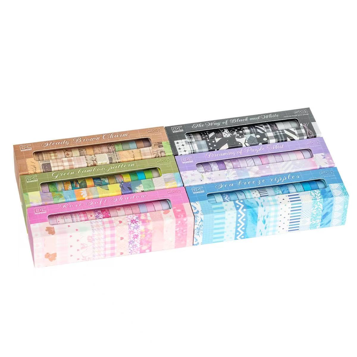 Washi Tape Set Light & Shadow Border Striped 20 rolls