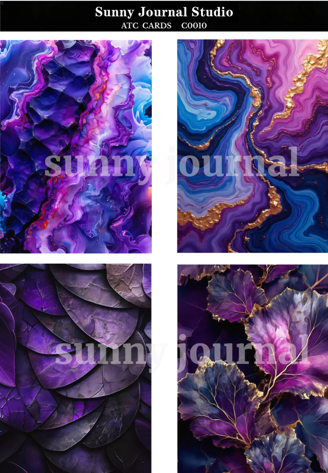 C0010-Marble Texture ATC Cards 20 iamges 300GSM Paper Card / Self-cut Required