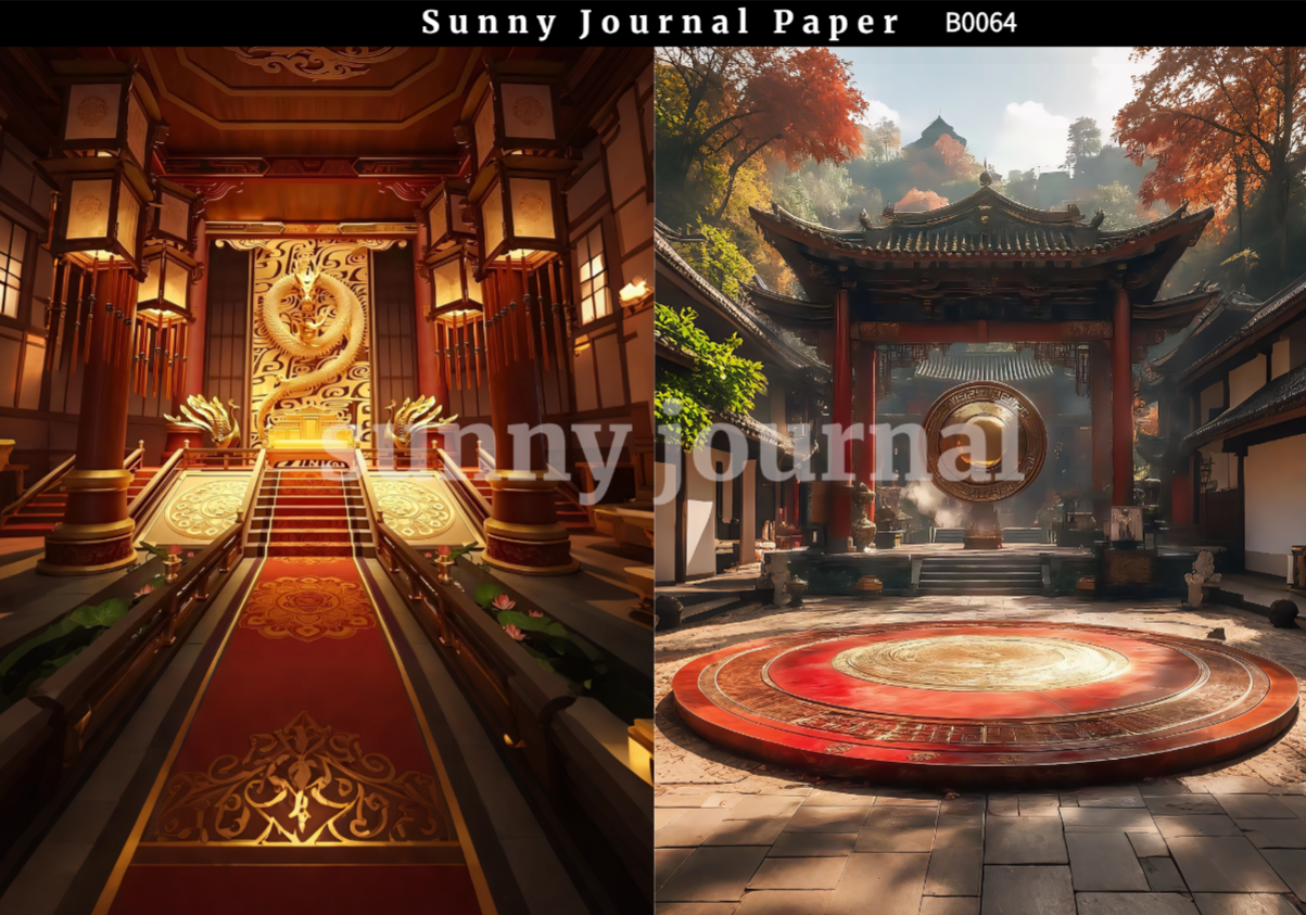 B0064-Traditional Royal Palace Paper A5 paper 10pcs no repeat