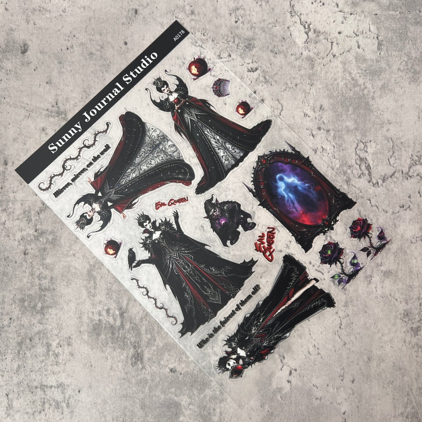 A0178--Gothic Evil Queen PET Sticker 1 Pcs A5 Size