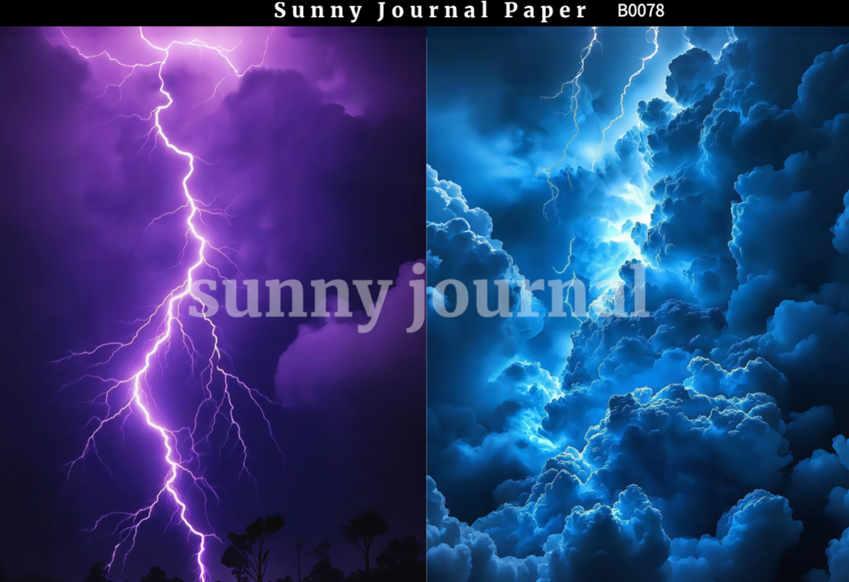 B0078-Tornado and Lightning A5 paper 10pcs no repeat