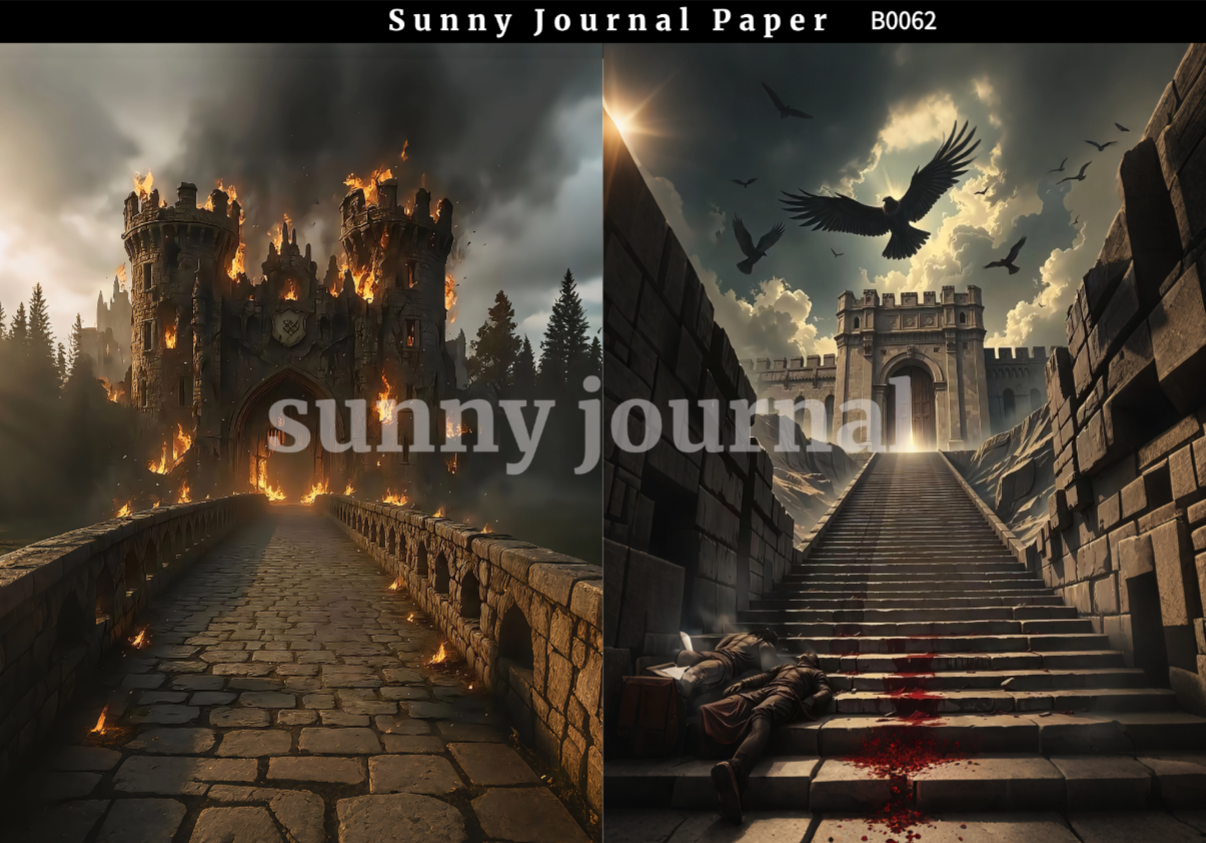 B0062-Medieval fantasy warfare Paper A5 paper 10pcs no repeat