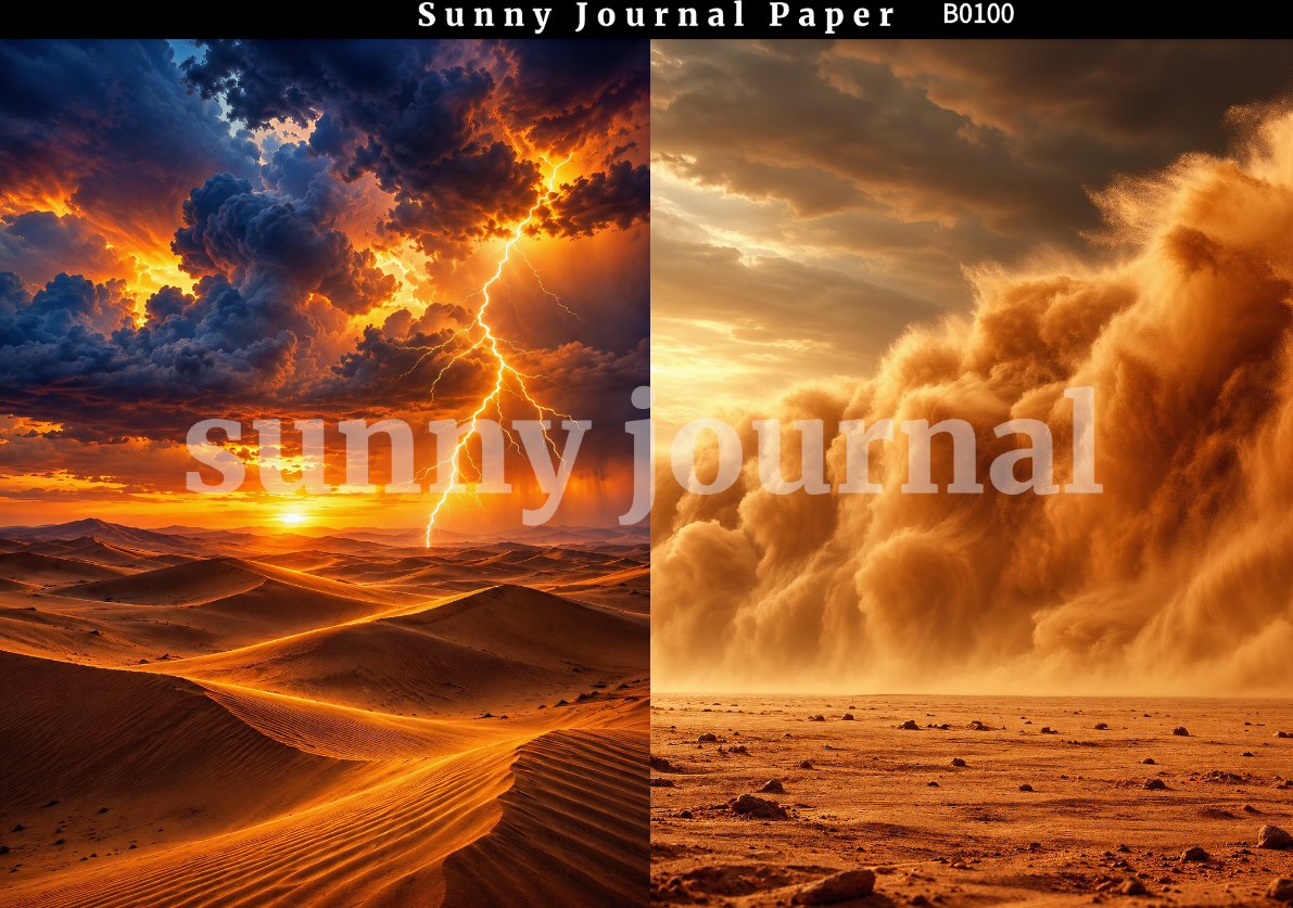 B0100--Desert Landscape  A5 paper 15pcs no repeat