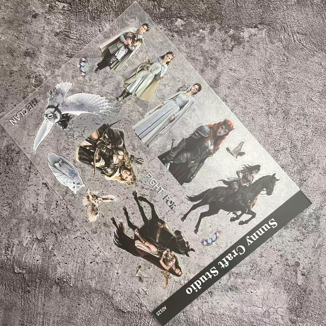 A0125--Female character《Medieval fantasy warfare》PET Sticker 1 Pcs A5 Size
