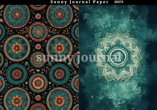 B0074-Boho Style Paper A5 paper 10pcs no repeat