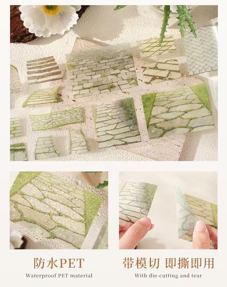 PET Tape Set Stone Road Pre-cut 4 pcs rolls