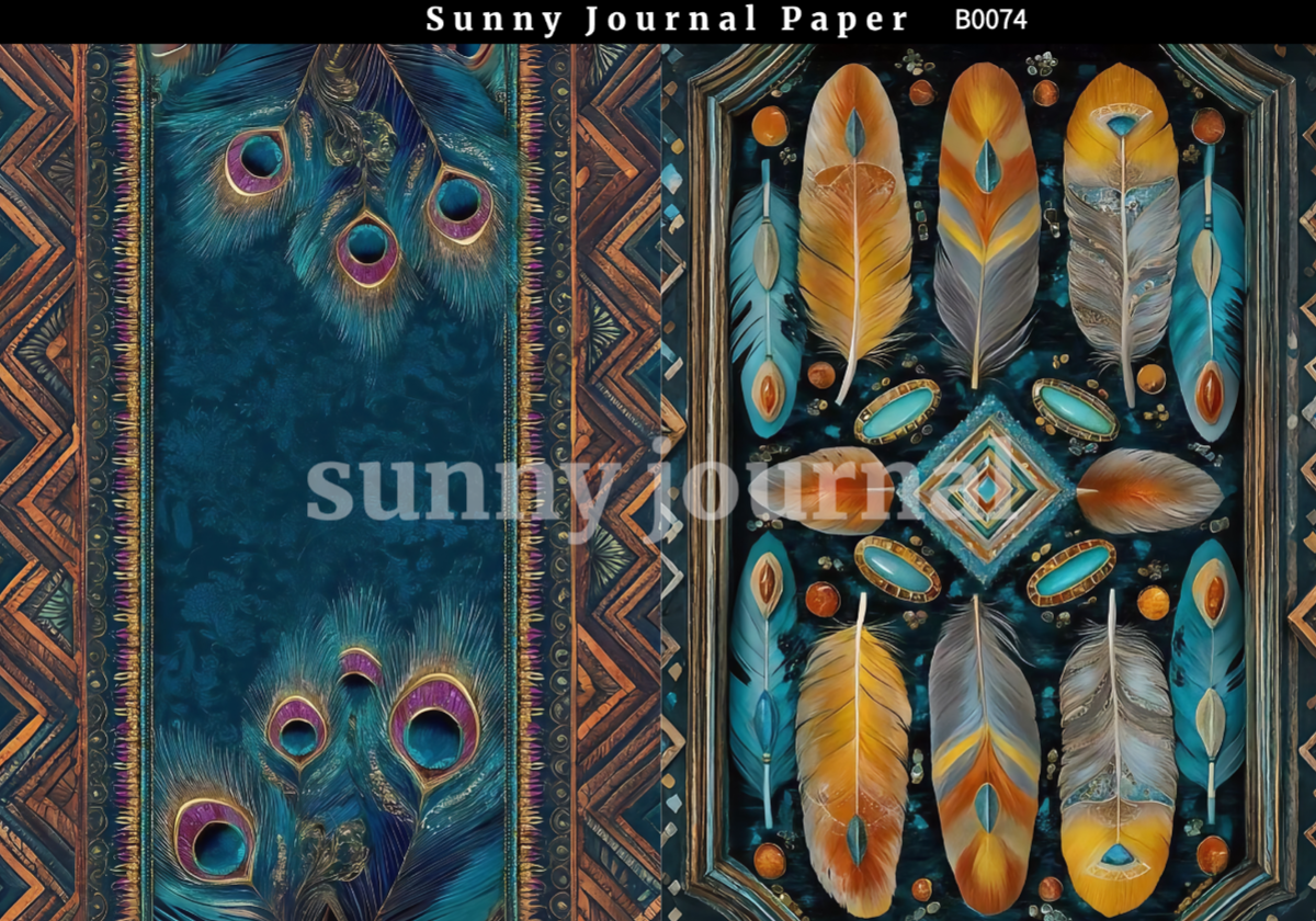 B0074-Boho Style Paper A5 paper 10pcs no repeat