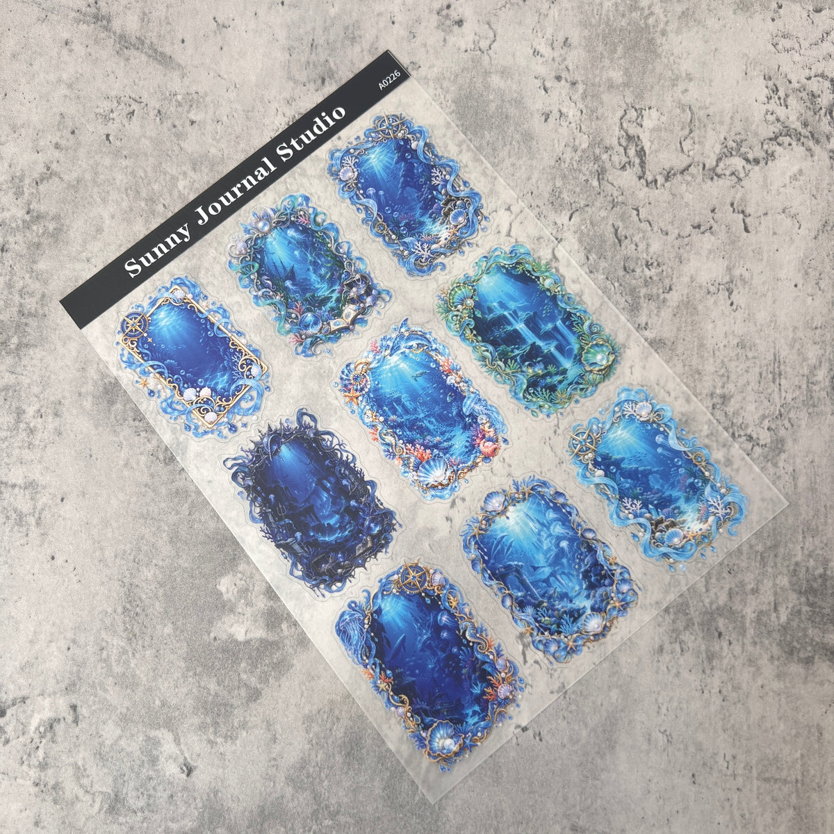 A0226--Ocean Underwater PET Sticker 1 Pcs A5 Size