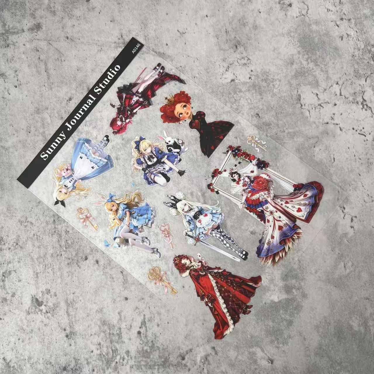 A0146--Sweet Alice and Queen PET Sticker 1 Pcs A5 Size