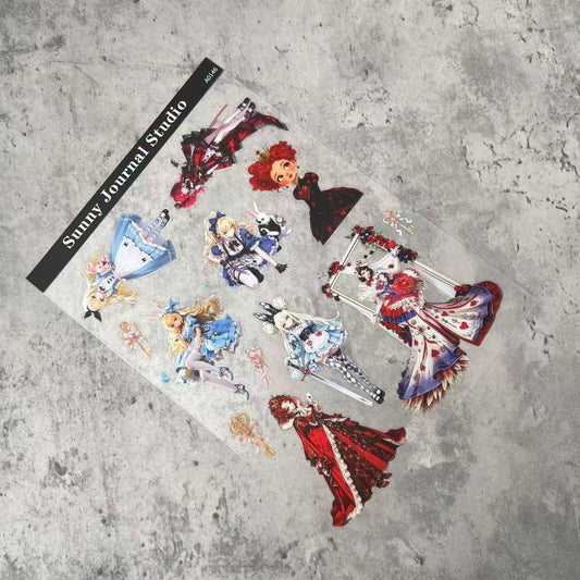 A0146--Sweet Alice and Queen PET Sticker 1 Pcs A5 Size