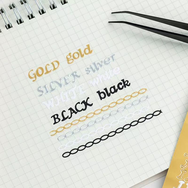 4 colors Pre-cut Letter and Chains PVC Stickers 1 Sheets Per Pack