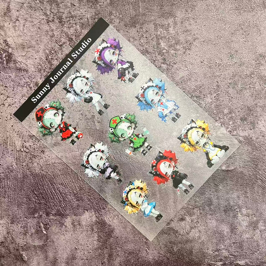 A0081--Creepy Cute Nurse PET Sticker 1 Pcs A5 Size