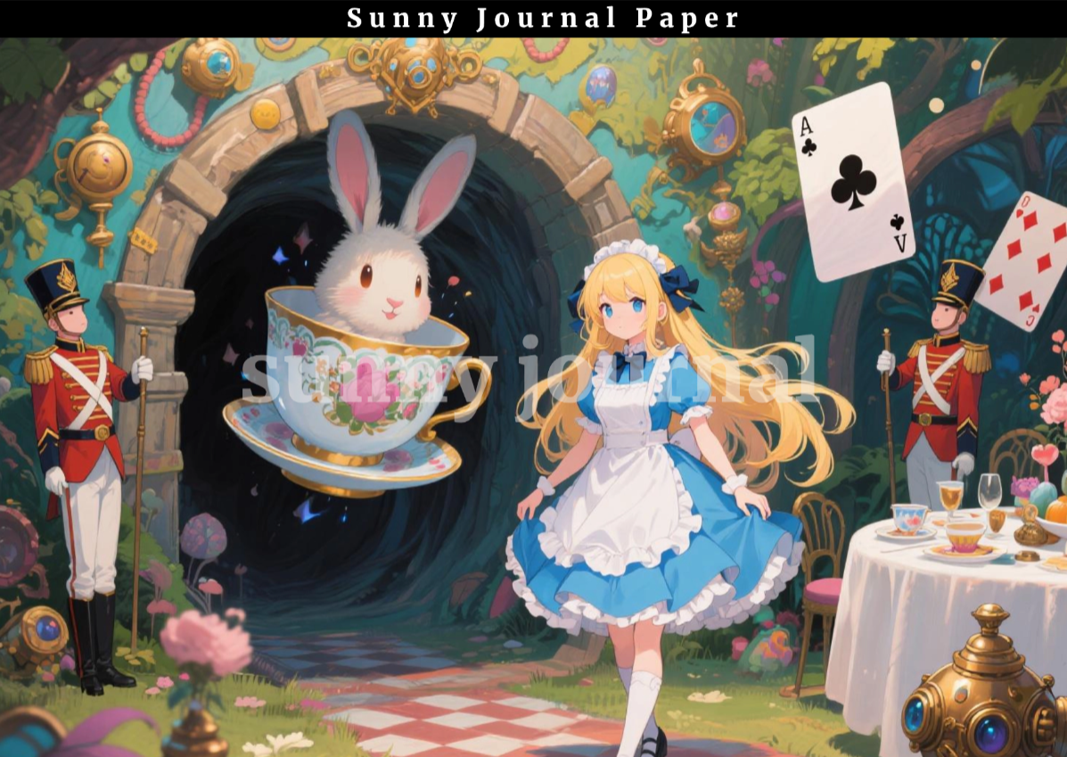 B0054-Alice of Wonderland A5 paper 15pcs no repeat