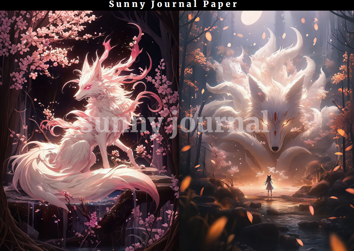 B0009-Nine-talis Fox A5 Paper 10 pcs no repeat
