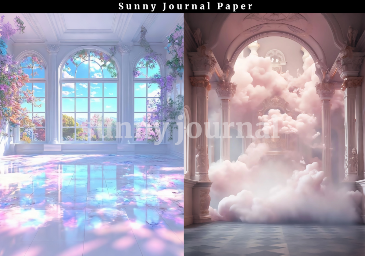 B0045-Princess Girls Fairy Background A5 paper 10pcs no repeat