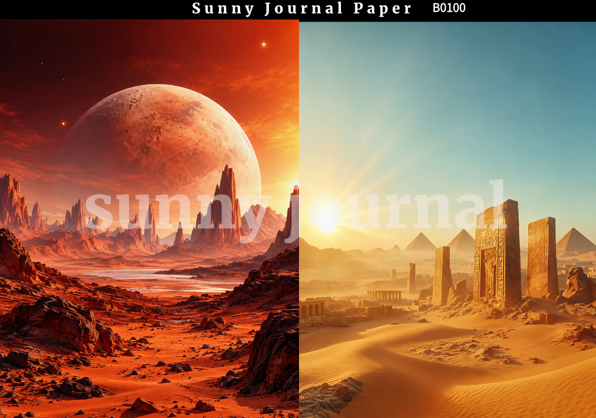 B0100--Desert Landscape  A5 paper 15pcs no repeat