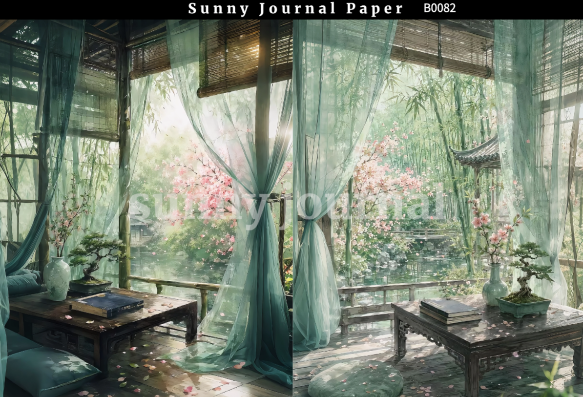 B0082-Only Green Summer Vibe Traditional A5 paper 10pcs no repeat