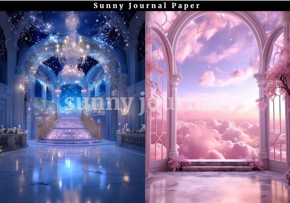B0045-Princess Girls Fairy Background A5 paper 10pcs no repeat