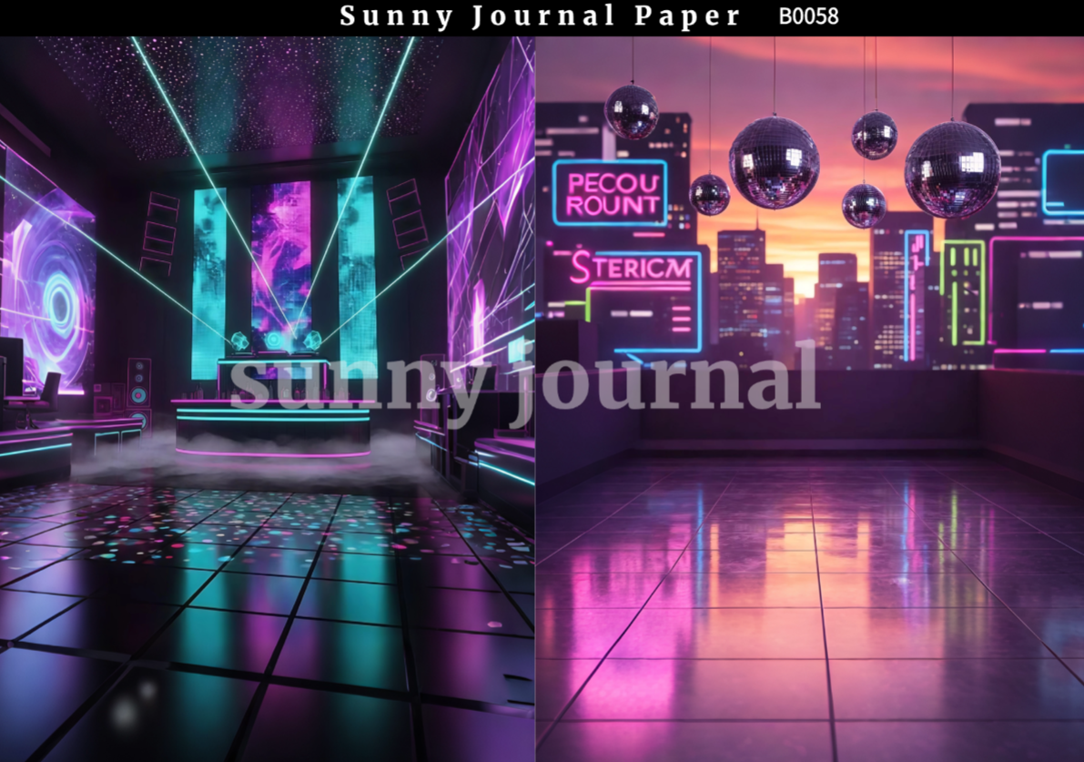 B0058-Retro Red Carpet & Disco Vibe Paper A5 paper 10pcs no repeat